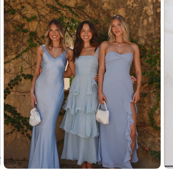 Billy J Kiyah Midi Dress - ruffle slit midi maxi dress - Picture 1 of 8